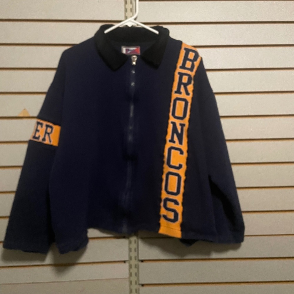 Vintage Pro‎ Player Denver Broncos Full Zip Fleece Jacket Mens XL Navy Football
